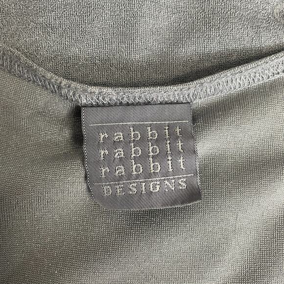 Vintage Maxi Dress Plus Size 14W 14 Gray Silver Butterfly Sleeveless Stretch 90s - Picture 10 of 16